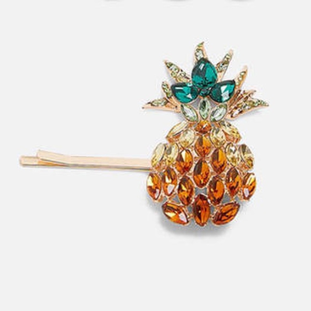 Gold & Green Pineapple HairPin